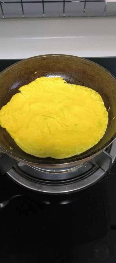 レタスと卵のパンケーキの作り方:5