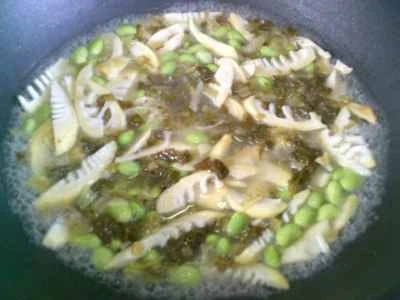 3つの珍味を使った塩野菜炒めの作り方：12