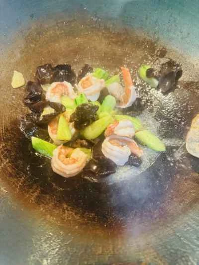 きゅうり、きくらげ、エビの作り方：3