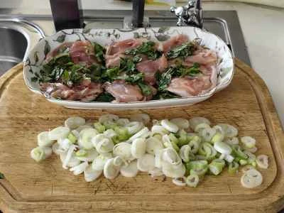 バジルとネギの鶏もも肉レシピ 手順：3