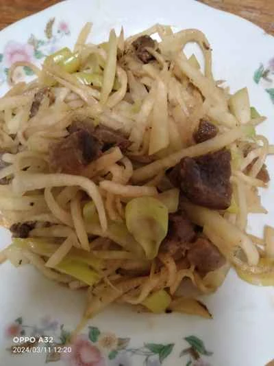 肉入り千切り大根炒めの作り方：6