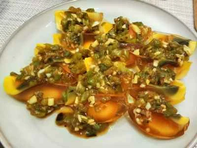 ローストペッパーと塩漬け卵のレシピ