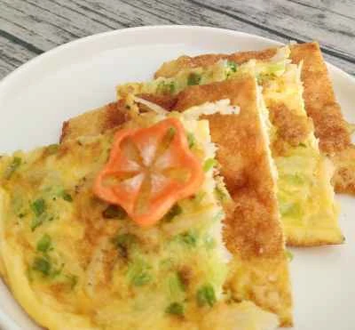 シルバーフィッシュとネギのオムレツのレシピ