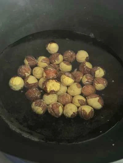 蒸し鶏と栗のレシピ手順：3