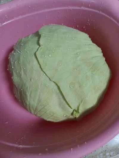 湯通しキャベツの作り方：1