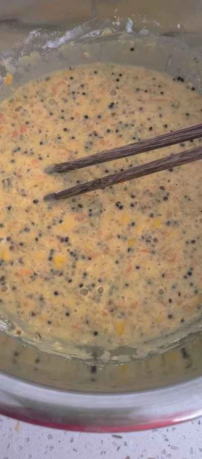 キヌアと卵のパンケーキのレシピ手順：5