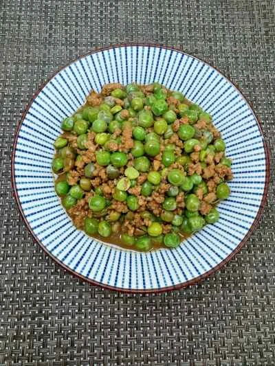 ひき肉入りエンドウ豆炒めの作り方：10