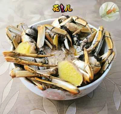蒸し毛ガニのひき肉入りレシピ