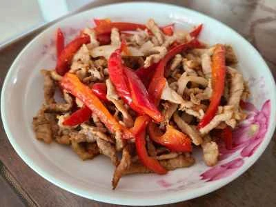 豚肉の細切りと赤唐辛子の炒め物の作り方：5