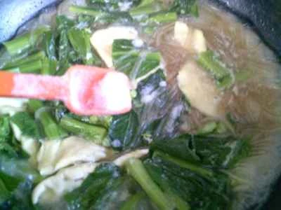 卵餃子、チンゲン菜、サツマイモ麺の作り方：8