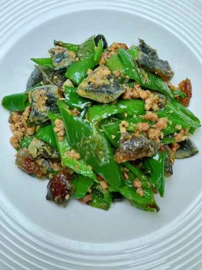 ひき肉、塩卵、ピーマンの炒め物の作り方：15