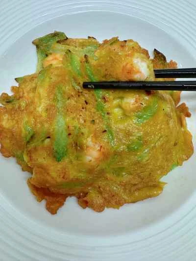 ヘチマとエビのパンケーキの作り方：14