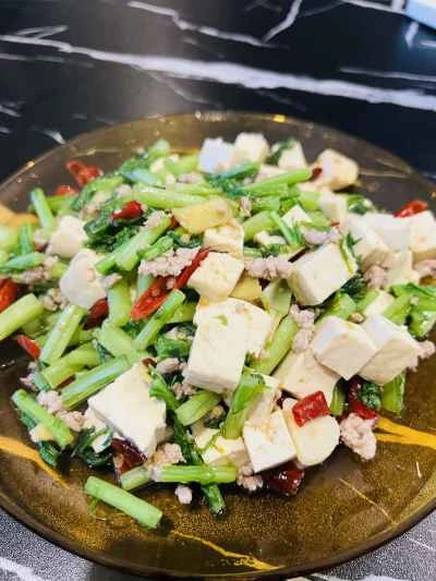 豆腐と辛子のピクルスの炒め物の作り方：8