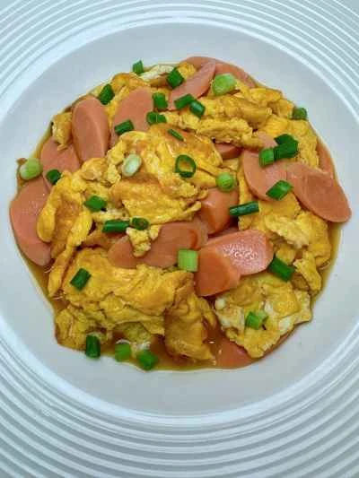 ハムとスクランブルエッグの作り方：11