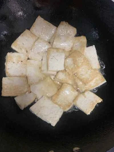 緑と赤ピーマンの豆腐の作り方：5