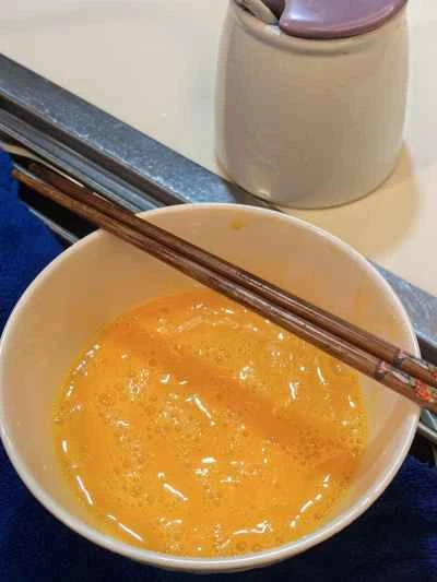 ホウキバナ卵炒めの作り方：3