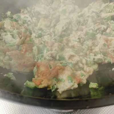 唐辛子入りスクランブルエッグの作り方:3