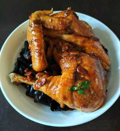 黒キノコ煮込みチキンのレシピ手順：7