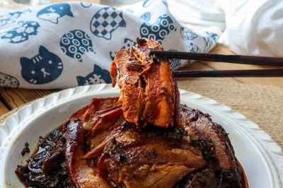 塩漬けカラシナを使った豚バラ肉の煮込みの作り方：17