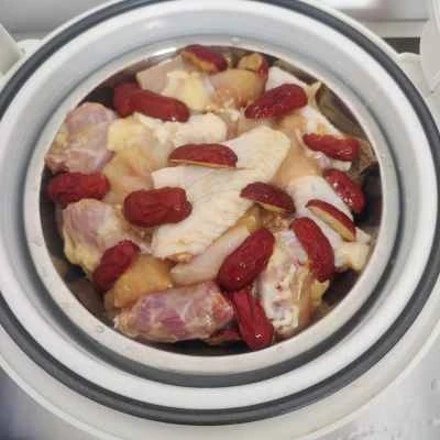 炊飯器で作る蒸し鶏と鹿角茸の作り方：6