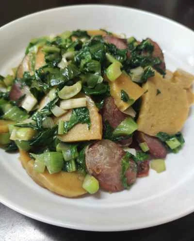 中華ソーセージ入りキビ餅炒めの作り方：9