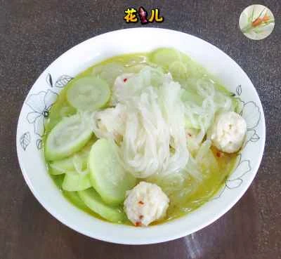 夜咲き花とこんにゃく春雨のエビ団子のレシピ