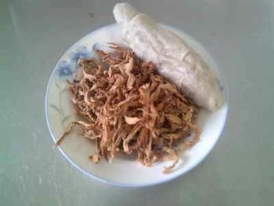 千切りキャベツとグルテンの炒め物を作る手順：1