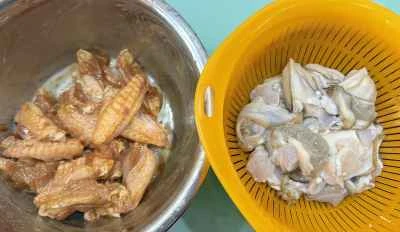 チキンウィングとオイスターキャセロールのレシピ手順：1