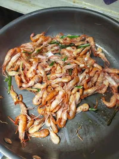 小川エビの炒め方:5