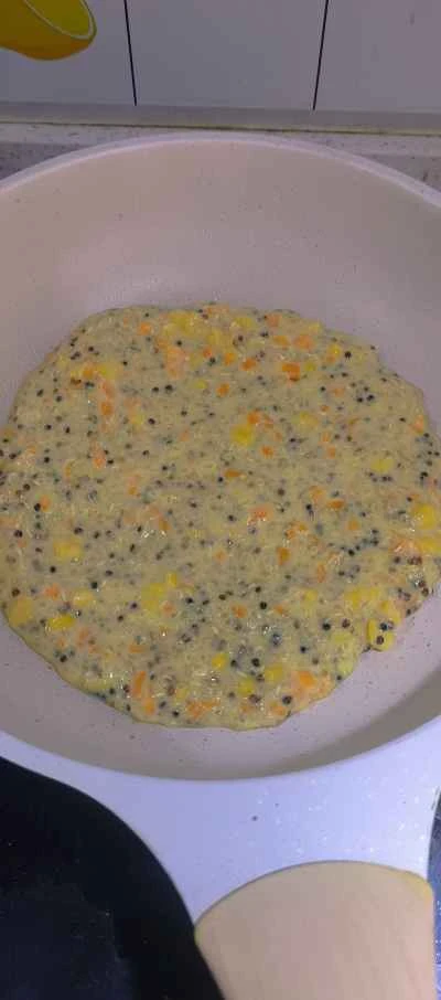 キヌアと卵のパンケーキのレシピ手順：6