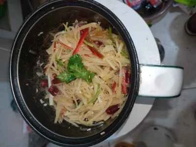 ホット＆サワーシュレッドポテトの作り方：8