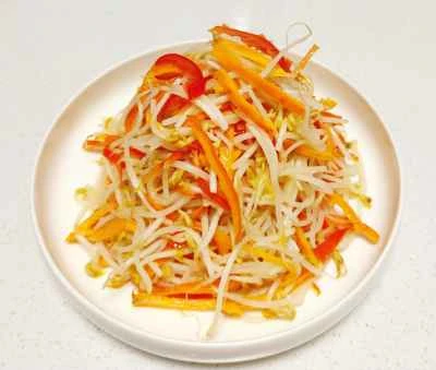 赤唐辛子入りもやし炒めの作り方：7