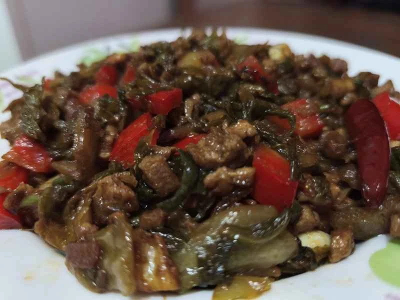 牛肉と辛子のピクルス炒めの作り方：11