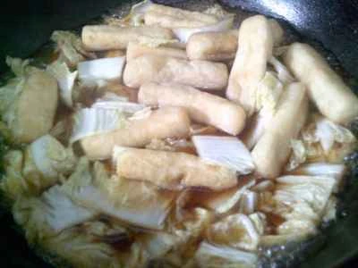 豆腐の細切り、白菜の芯、サツマイモの春雨の煮込みの作り方：9