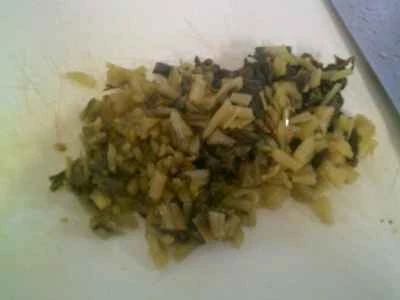 ズッキーニと漬物、こんにゃくの炒め物の作り方：2