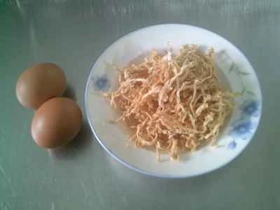 千切り大根と卵の炒め物の作り方：1