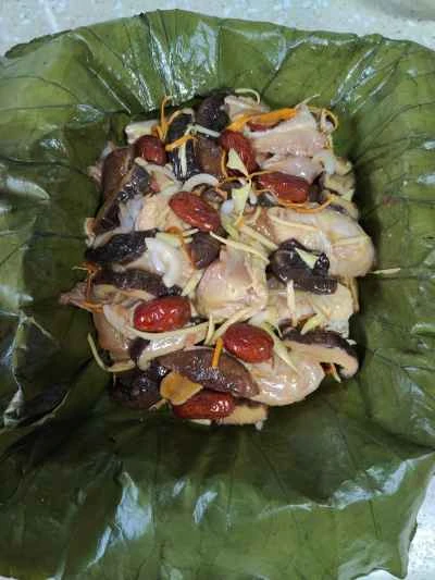 蓮の葉蒸し鶏のレシピ手順：9