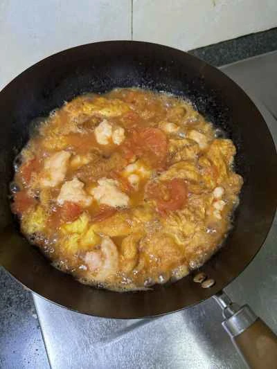 トマト、卵、エビペーストのレシピ手順：12