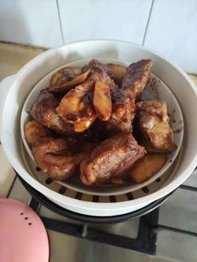 タロイモ入り蒸し豚スペアリブの作り方：6