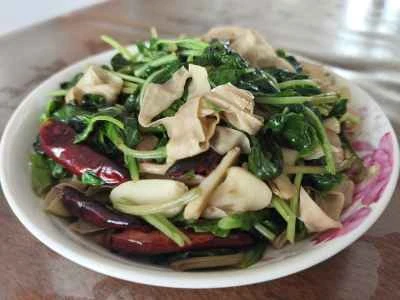 乾燥豆腐シートとアマランサスの炒め物の作り方：5