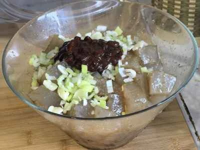 武威寨の緑豆ゼリー炒めの作り方：2