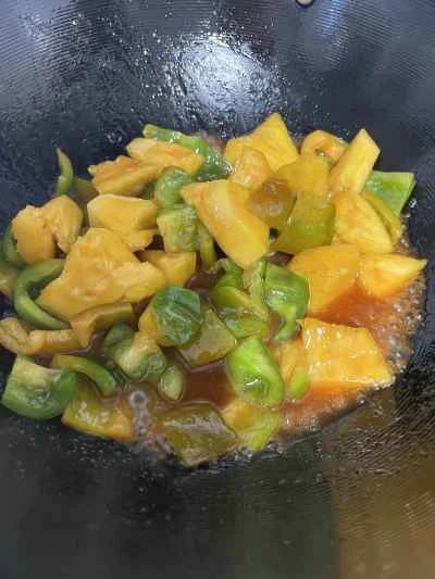 低脂肪バージョンのパイナップル入り酢豚（揚げない鶏胸肉を使用）の作り方：10