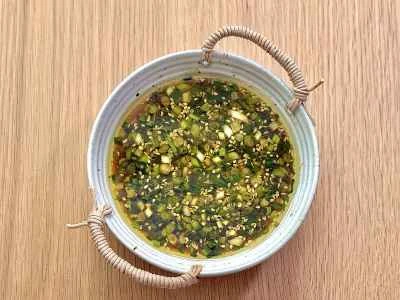 ネギ油チキン細切りの作り方：6