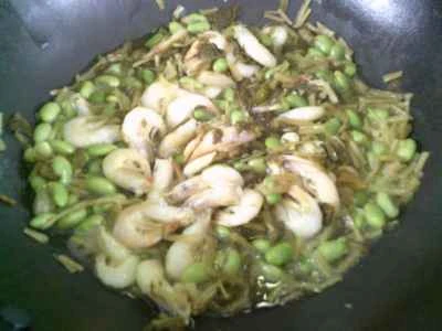 白エビと枝豆の炒め物と漬物の作り方：9