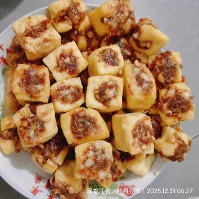 ひき肉と豆腐のパフを作る手順：5