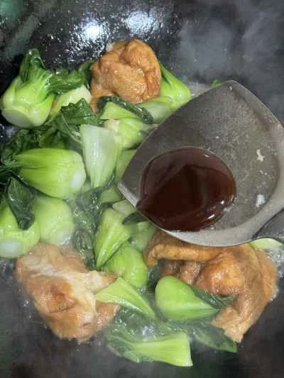 上海白菜と揚げグルテン炒めの作り方：9