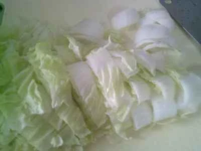 こんにゃくの結び目と野菜の炒め物料理＃5の作り方：