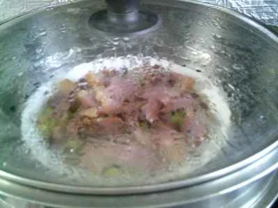 蒸し枝豆と豚肉の煮込みの作り方：8