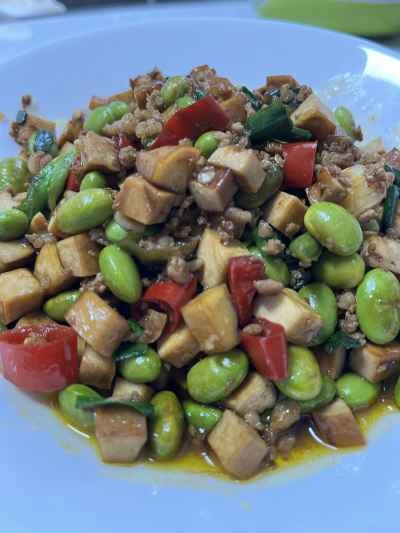 枝豆と干し豆腐の炒め物のレシピ