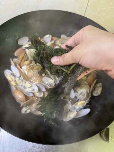 アサリとスズキの煮込みの作り方：13